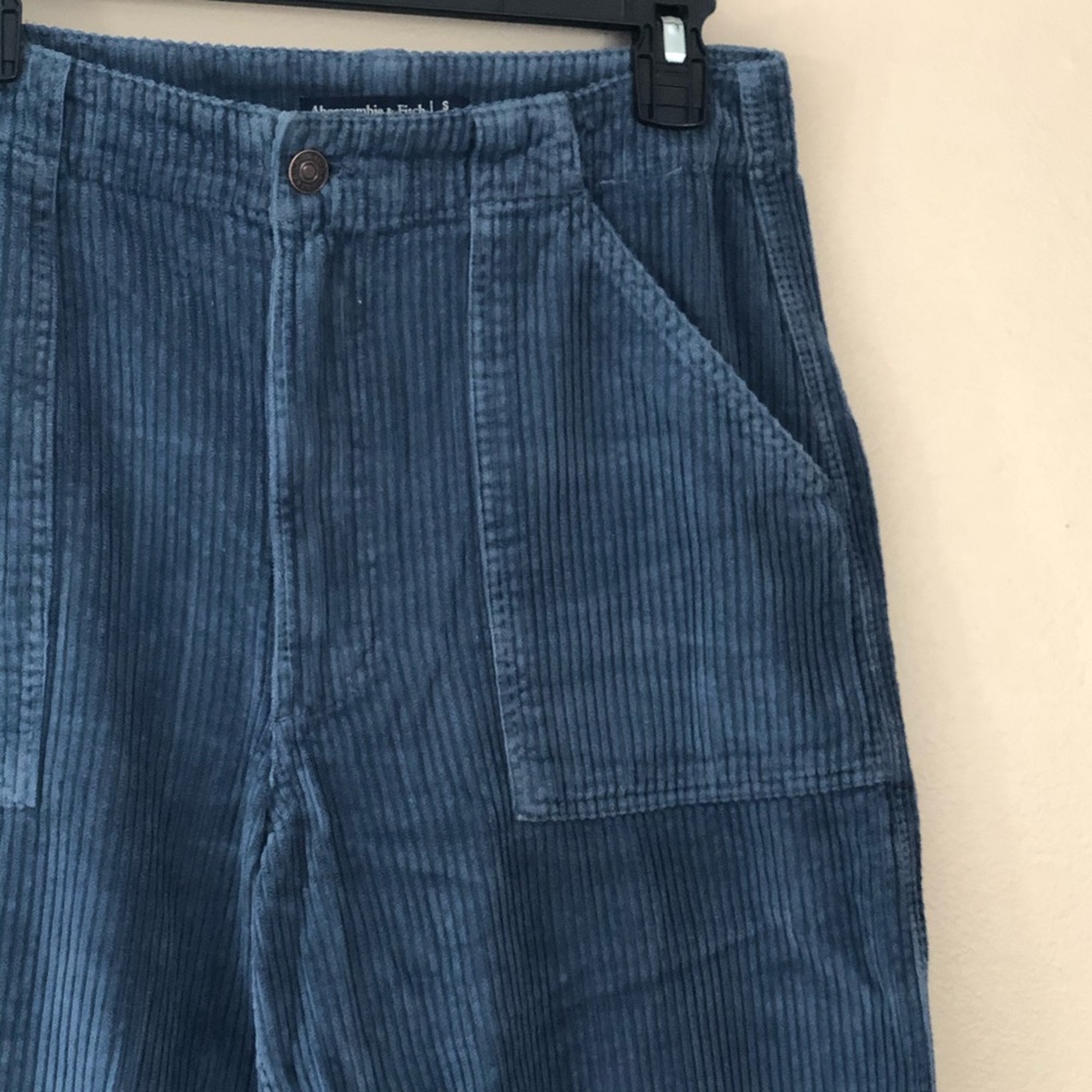 Navy Corduroy Wide Leg Jeans